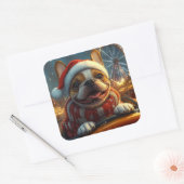 Boxer Dog Roller Onderzetter Kerst Vierkante Sticker (Envelop)