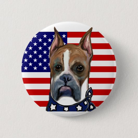 Boxer Dog Ronde Button 5,7 Cm (Voorkant)