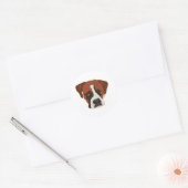 Boxer Dog Ronde Sticker (Envelop)