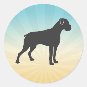 Boxer Dog Ronde Sticker