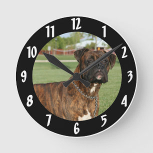 Boxer dog round large clock ronde klok