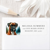 Boxer Dog Rustieke Bomen Retouradres Label (Insitu)