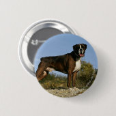 Boxer Dog Show Stance Ronde Button 5,7 Cm (Voorkant /achterkant)