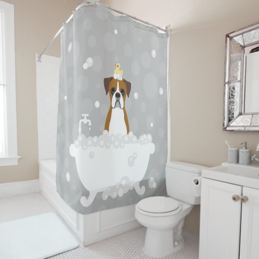 Boxer Dog Shower Curtain Douchegordijn (In situ)