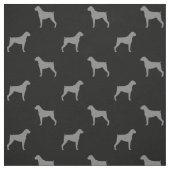 Boxer Dog Silhouettes Black en Grey Patterned Stof (Swatch)