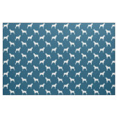 Boxer Dog Silhouettes Blue en White Patterned Stof (Fat Quarter)
