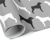 Boxer Dog Silhouettes Patroon Cadeaupapier (Rol Hoek)