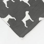 Boxer Dog Silhouettes Pattern Grey and White Fleece Deken (Hoek)