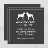 Boxer Dog Silhouettes Wedding Save the Date (Voorkant / Achterkant)