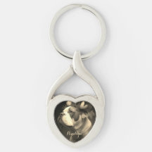 Boxer Dog -stijl Metal Heart Keychain