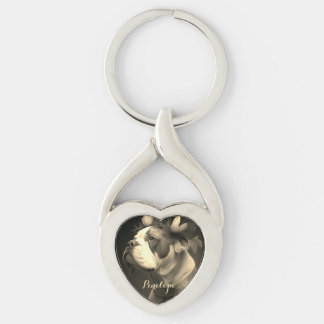 Boxer Dog -stijl Metal Heart Keychain