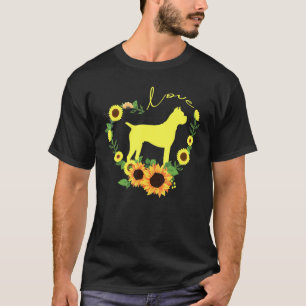 Boxer Dog Sunflower Hij T-shirt