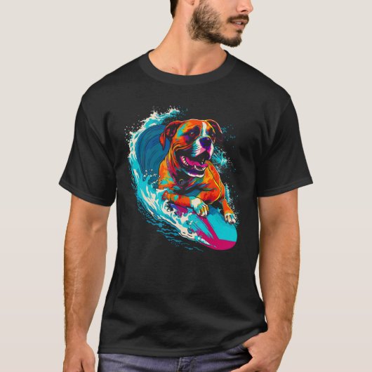 Boxer Dog Surfing T-shirt (Voorkant)