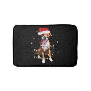 Boxer Dog Tree kerstlampjes Pajama Badmat