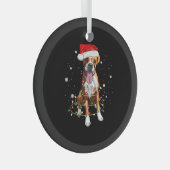 Boxer Dog Tree kerstlampjes Pajama Glas Ornament (Voorkant Rechts)