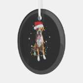 Boxer Dog Tree kerstlampjes Pajama Glas Ornament (Voorkant links)