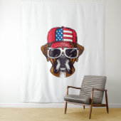 Boxer Dog USA Wandkleed (In situ)