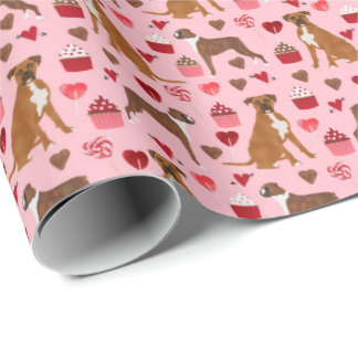 Boxer Dog Valentijnse  Gift Wrap Cadeaupapier