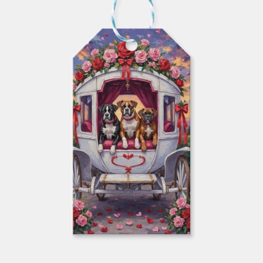 Boxer Dog Valentine's Day Cadeaulabel (Voorkant)