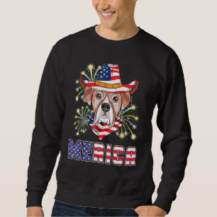 Boxer Dog vs vlag Pet Fireworks Merica 4 juli Trui