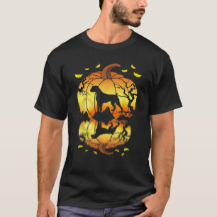 Boxer Dog Water Reflection in a pomkin Halloween T-shirt