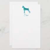 Boxer Dog Waterverf Briefpapier (Voorkant / Achterkant)