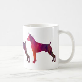 Boxer Dog Waterverf Geometric Pattern Silhouette Koffiemok