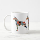 Boxer Dog Waterverf Geometric Pattern Silhouette Koffiemok (Links)