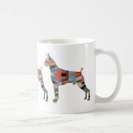 Boxer Dog Waterverf Geometric Pattern Silhouette Koffiemok