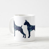 Boxer Dog Waterverf Geometric Pattern Silhouette Koffiemok (Voorkant links)