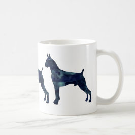 Boxer Dog Waterverf Geometric Pattern Silhouette Koffiemok