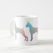 Boxer Dog Waterverf Geometric Pattern Silhouette Koffiemok (Voorkant links)