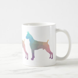 Boxer Dog Waterverf Geometric Pattern Silhouette Koffiemok