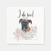 Boxer Dog Wedding Cocktail Napkins Servet (Voorkant)