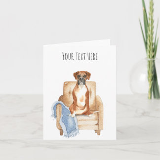 Boxer Dog - Wenskaart voor gepersonaliseerde tekst Kaart