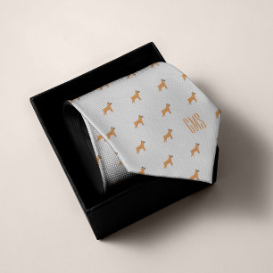 Boxer Dogs Pattern Monogrammed Stropdas