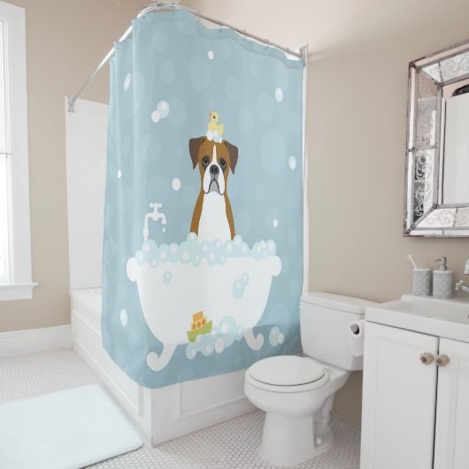 Boxer Douche Chien Rideau (En situation)