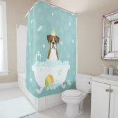 Boxer Douche Chien Rideau (En situation)