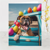Boxer Easter Eggs Kaart (Gele Bloem)