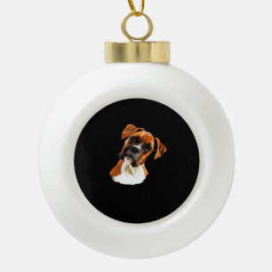 Boxer Een Mooie Boxer Kop Scheef Klassiek T-Shirt Keramische Bal Ornament