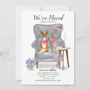 Boxer en Weimaraner Dog Moving Announcement Aankondiging
