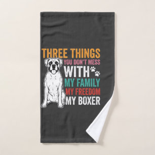 Boxer Familie Vrijheid Hond Liefhebber Handdoek