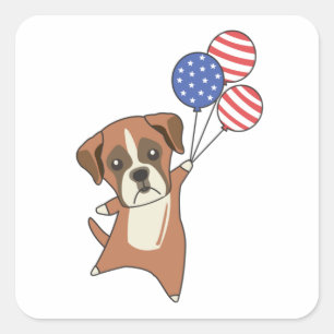 Boxer Flies Balloons Verenigde Staten Vierkante Sticker