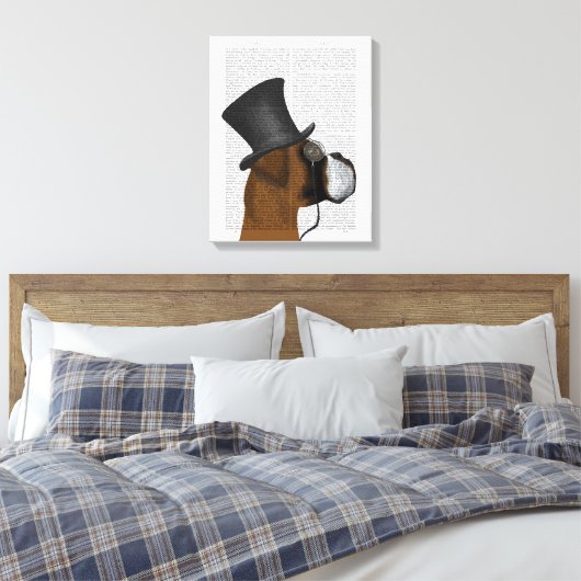 Boxer, Formele hond en Pet Canvas Afdruk (Insitu (Slaapkamer))