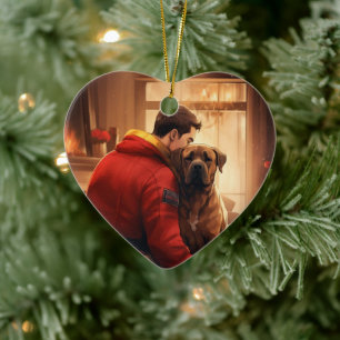 Boxer Gift, Huisdier Gift, Hond Brandweerman, Kers Keramisch Ornament