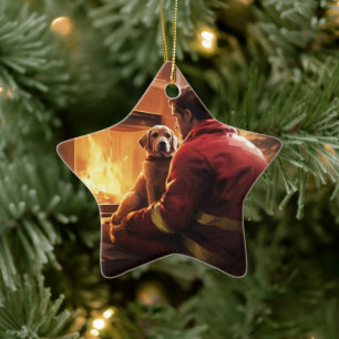 Boxer Gift, Huisdier Gift, Hond Brandweerman, Kers Keramisch Ornament