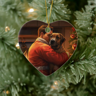 Boxer Gift, Huisdier Gift, Hond Brandweerman, Kers Keramisch Ornament