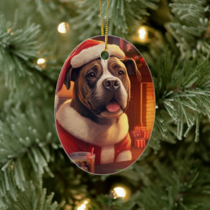 Boxer Gift, Huisdier Gift, Hond Politie, Kerstmis  Keramisch Ornament