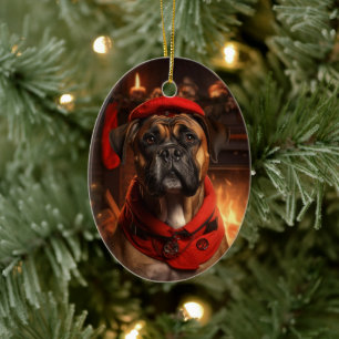 Boxer Gift, Huisdier Gift, Hond Politie, Kerstmis  Keramisch Ornament