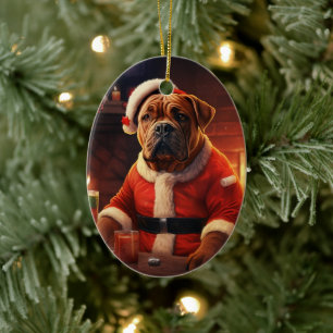Boxer Gift, Huisdier Gift, Hond Politie, Kerstmis  Keramisch Ornament